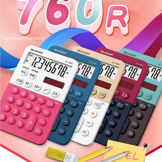 EL-760R Office Solar Electronic Calculator Fashion Cute Cartoon Candy Color Mini Compact Calculator Calculadoras Gift Student