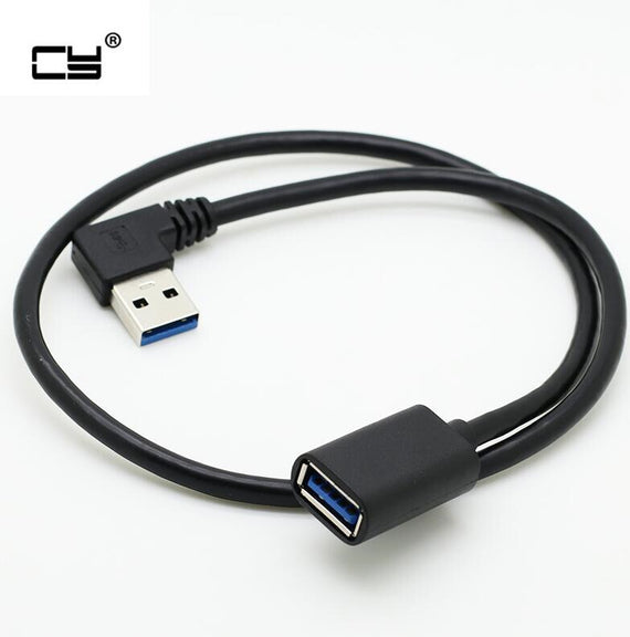 90 degree Left bending USB3.0 Extension cord Male to Female USB3.0 Cable computer laptop connect network card U disk USB3 Line