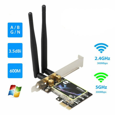 Dual Band 2.4G/5Ghz 433Mbps Wireless PCI-E Card PC Computer High Speed WiFi Adapter For Windows 7/8/8.1/10