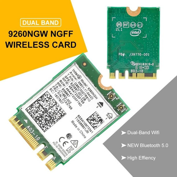 1.73Gbps Wireless 9260NGW NGFF Network Wifi Card Dual Band Wireless WiFi Card Bluetooth 5.0 For Laptop