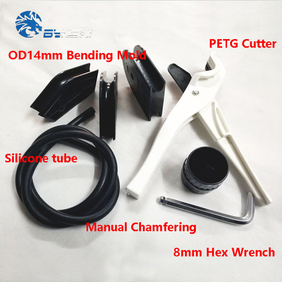 Bykski OD14mm + ID10mm PETG Pipe Cutter Bending Mould Kit 10mm Diameter Silicone Bar Computer Liquid Cooling System Tool