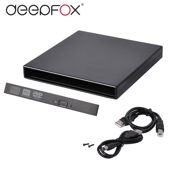 USB 2.0 External DVD/CD-ROM Case For Laptop Desktop Disk Drive SATA