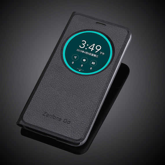 Hot Sell Circle View Window Case Cover for ASUS Zenfone Go flip pu leather Case For ASUS Zenfone go 5.0 inch ZB500KL ZB500KG