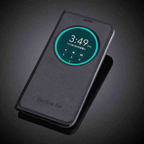 Hot Sell Circle View Window Case Cover for ASUS Zenfone Go flip pu leather Case For ASUS Zenfone go 5.0 inch ZB500KL ZB500KG
