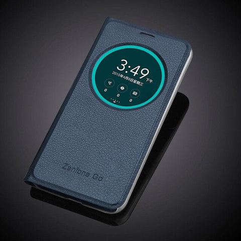 Hot Sell Circle View Window Case Cover for ASUS Zenfone Go flip pu leather Case For ASUS Zenfone go 5.0 inch ZB500KL ZB500KG