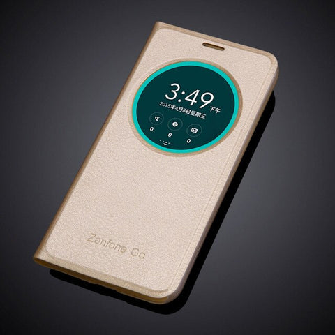 Hot Sell Circle View Window Case Cover for ASUS Zenfone Go flip pu leather Case For ASUS Zenfone go 5.0 inch ZB500KL ZB500KG