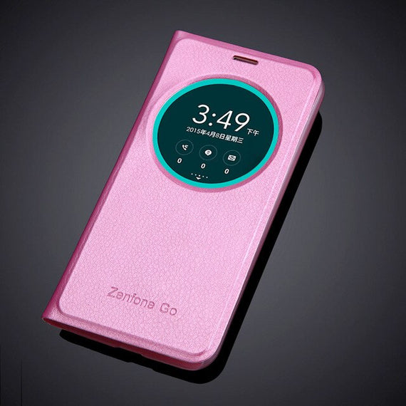 Hot Sell Circle View Window Case Cover for ASUS Zenfone Go flip pu leather Case For ASUS Zenfone go 5.0 inch ZB500KL ZB500KG