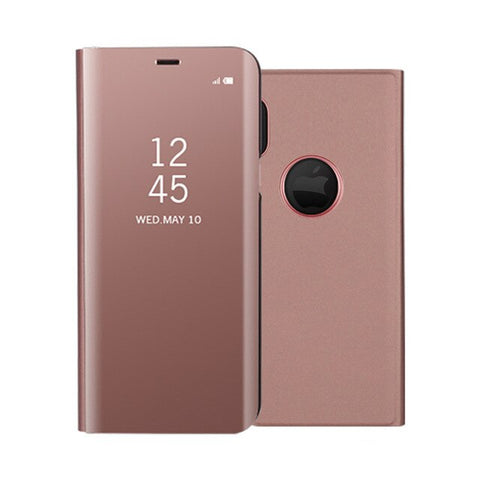 For IPhone 7 Luxury Flip Stand Clear View Mirror Cases PC PU Leather 360 Full Cover for IPhone X 6 6S 8 Plus Iphone7 Accessories