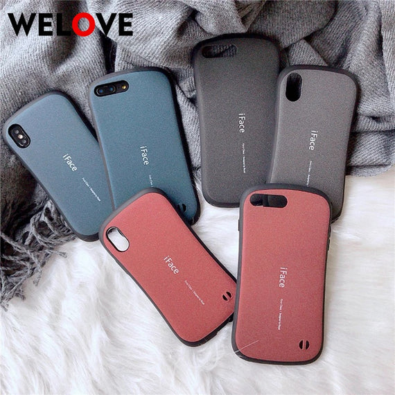 iFace PC Matte shock phone case For iphone 6 6S 7 8 Plus X XR XS Max Back Cover proof Frosted hard shell coque for iphone X case