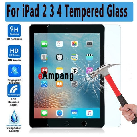 Tempered Glass for iPad 2 3 4 Air 1 2 Pro 9.7 11 10.5 9.7 2017 2018 Pro 12.9 2015 2017 10.2 2019 mini 2 3 4 5 Screen Protector