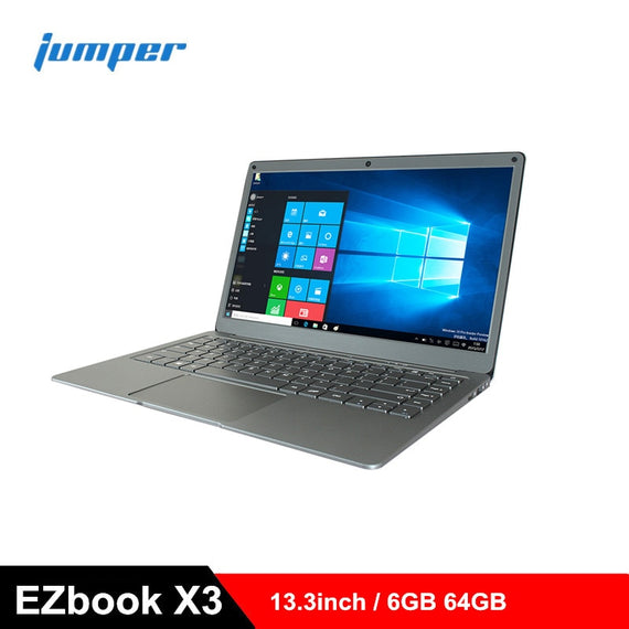 Jumper EZbook X3 Laptop 13.3 Inch Windows 10 Notebook Intel Apollo Lake N3350 Quad Core 1.1GHz 6GB RAM 64GB EMMC HDMI PC IPS